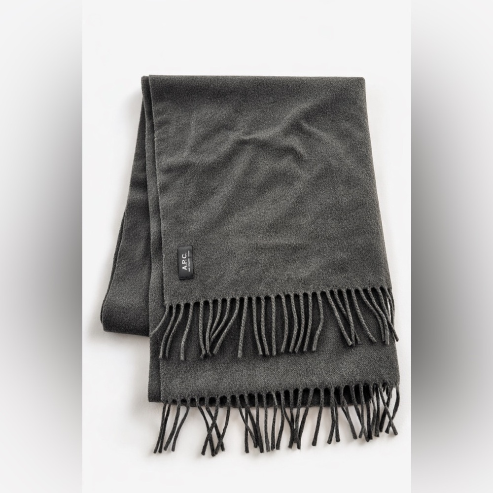 A.P.C. Oversized Green Wool Wrap Scarf / Blanket Shawl